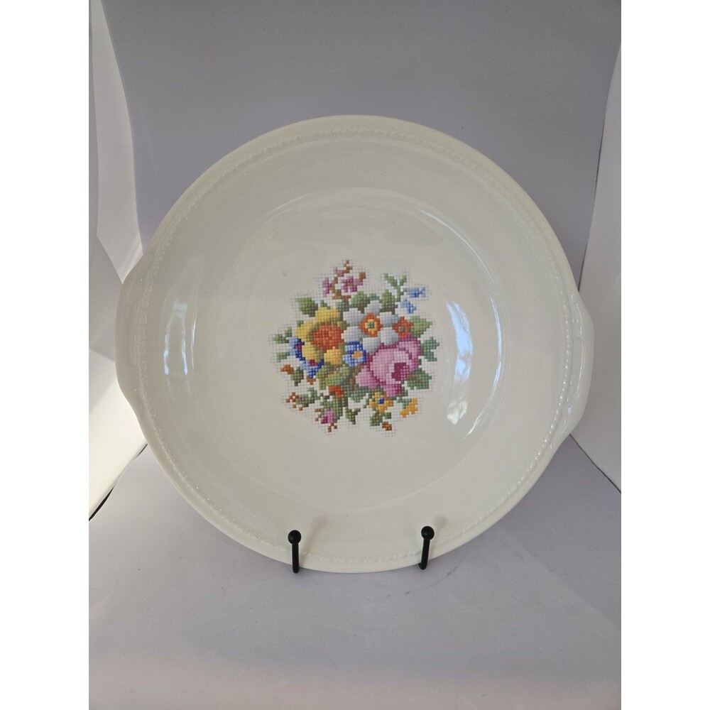 Vintage 1937 Taylor Smith & Taylor Petit Point Platter/Plate 11" Discontinued
